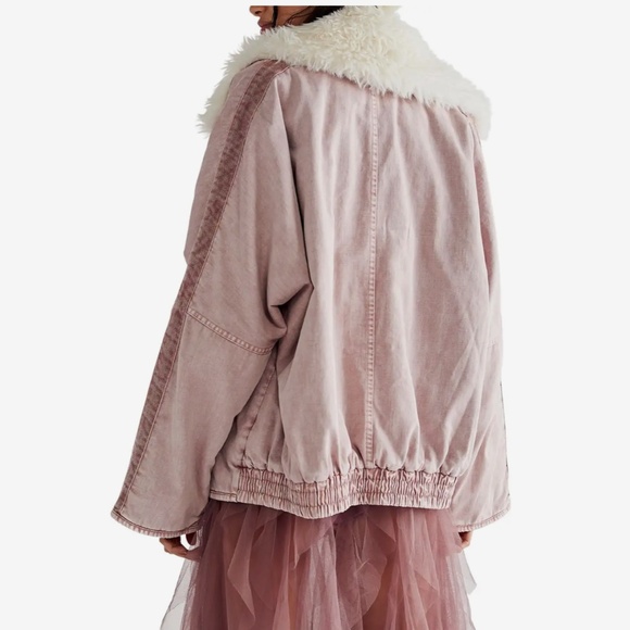 Free People Lolo Denim Jacket in Mauve size various NWT - Picture 2 of 11